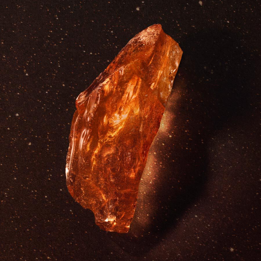 Glowing amber