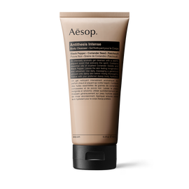Aesop Antithesis Intense Body Cleanser tube on a light background.